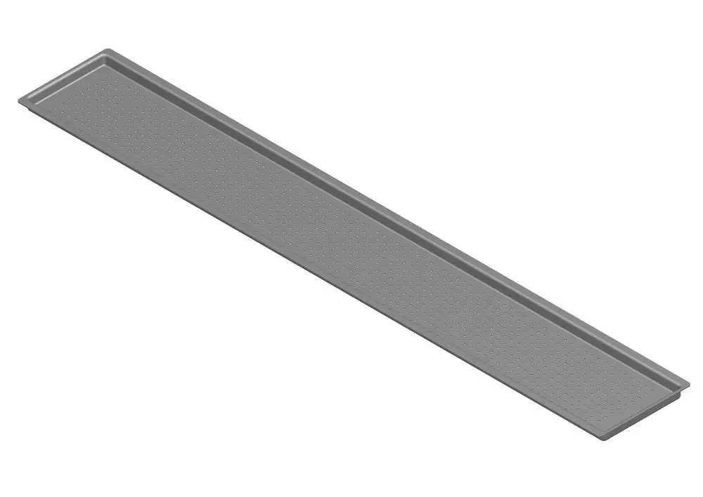 Gas/Luftverteilerplatte in länglicher Form, mit leicht erhöhter Kante und strukturierter Oberfläche, geeignet für Anwendungen von Bosch.